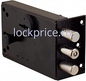 Картинка Замок накладной Elbor (Эльбор) Лазурит 1.02.61.МА никель, сув., 2 риг., задвижка-затвор, медный антик /39328/